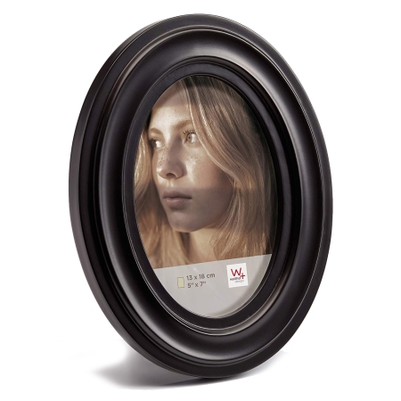 Tidløs sort oval fotoramme - Giv dine øjeblikke liv - 13x18 cm